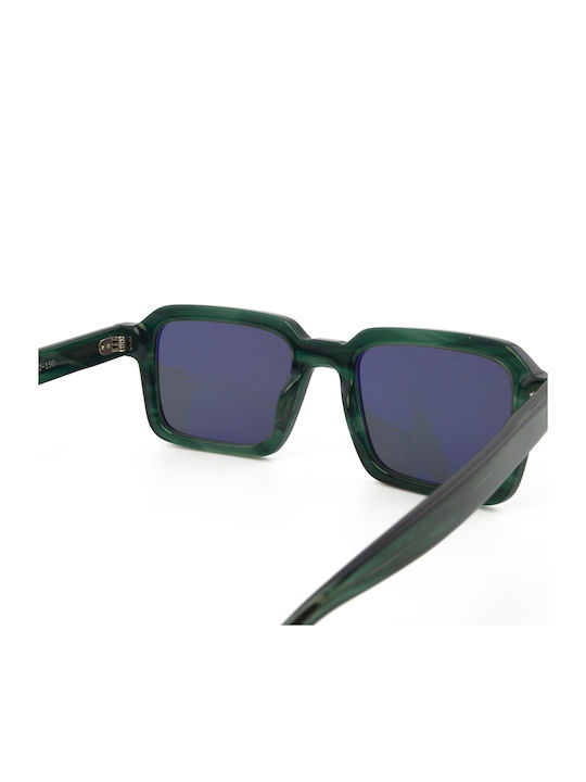 Urban Owl Unisex Sunglasses with Green Plastic Frame and Gray Lens DAVE-C2