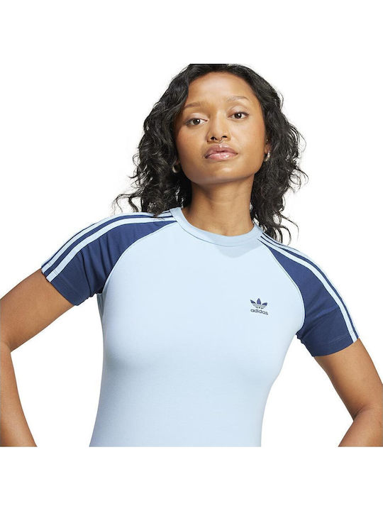 Adicolor 3-Stripes Summer Mini Athletic Dress Short Sleeve Light Blue