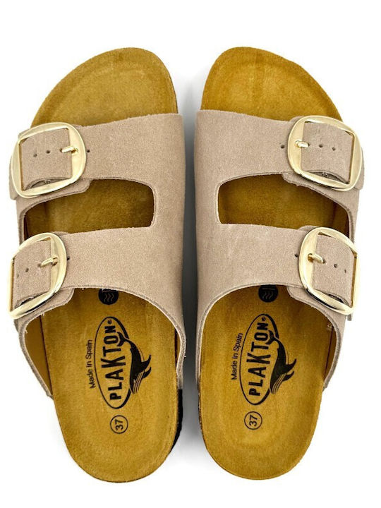 Betty Leather Women's Flat Sandals Anatomic Afelpado Piedra