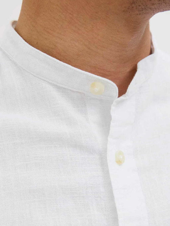Long-sleeved Linen Shirt White