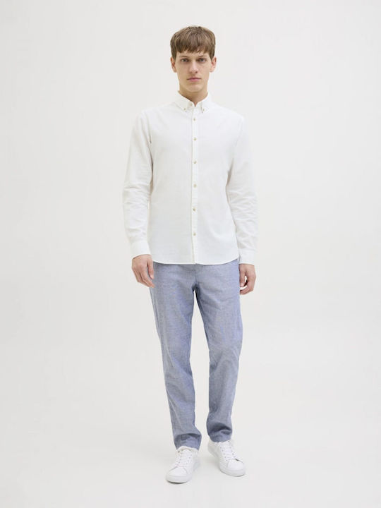 Long-sleeved Linen Shirt White