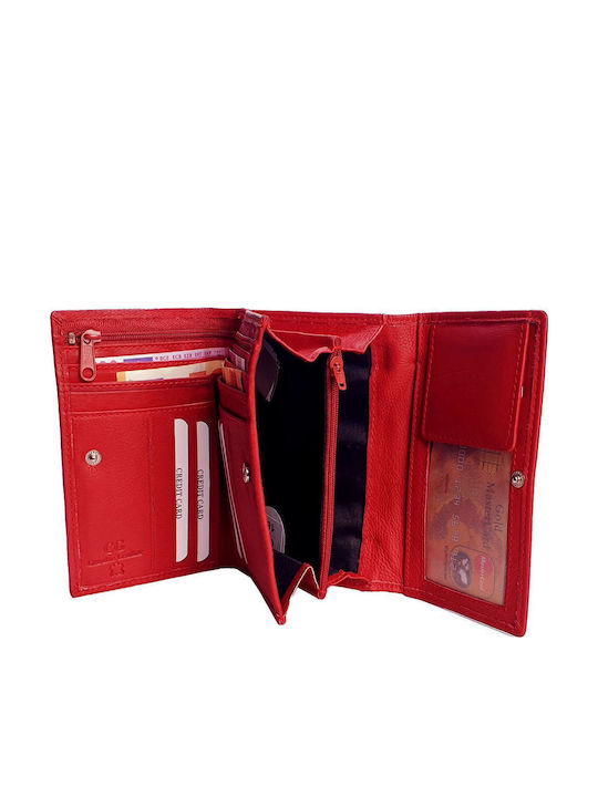 Small Leather Women's Wallet Classic with RFID Red
