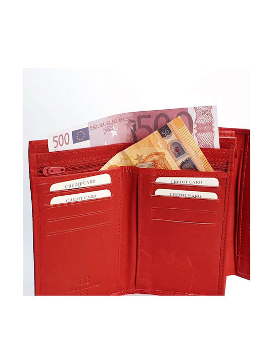 Large Leather Women's Wallet Classic with RFID Red
