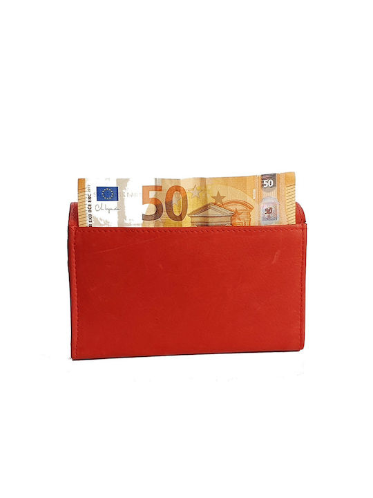 Mare Din piele Portofel de damă Clasice cu RFID Roșu