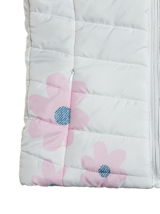 Kids' Denim Jacket Sleeveless Double Sided with Hood Blue