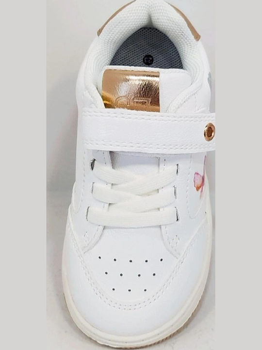 Παιδικά Sneakers Ανατομικά με Σκρατς Λευκά