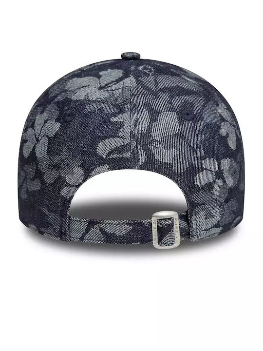 New York Yankees Women's Floral Denim Blue 9twenty Adjustable Cap Women's Hat Cotton Rayon Polyester Blue 60595384