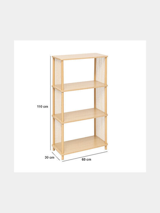 5Five Ραφιέρα Κουζίνας Ξύλινη 3 Θέσεων Μπεζ 60x30x110cm