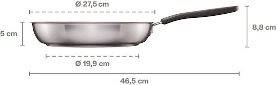 Fiskars Τηγάνι από Ατσάλι Με Καπάκι με Κεραμική Επίστρωση 26cm