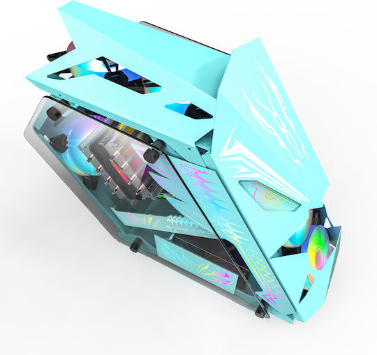 ProGaming Hercule Gaming Midi Tower Κουτί Υπολογιστή με ARGB Φωτισμό Μπλε