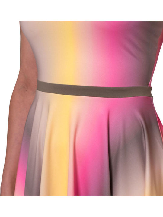 Bidi Badu Spectrum Women's Tennis Dress Light Brown Coral Yellow