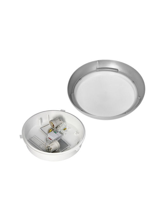 Lustră de tavan Adviti Koko Ad-pl-6256ge27pmm 2xe27 2x40w Senzor de mișcare Ip44 Ik10 Plastic Alb Gri
