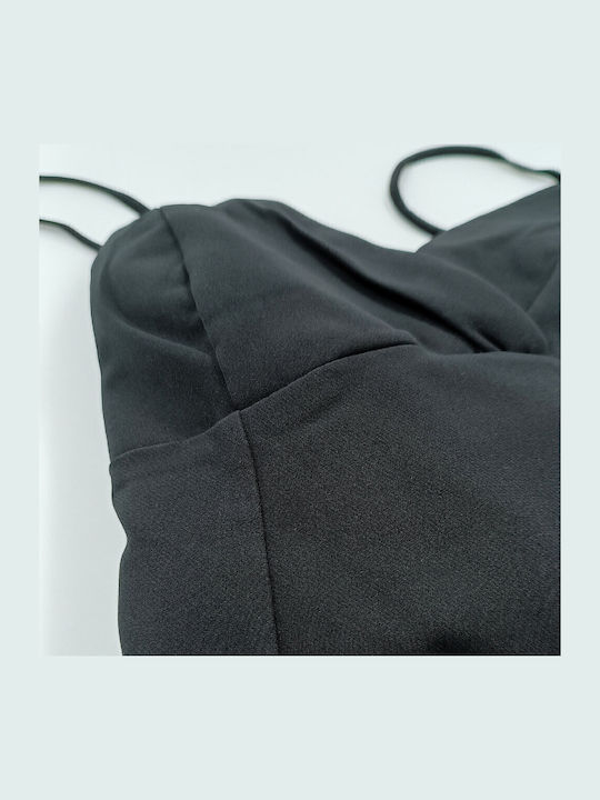 Sommer Midi Abendkleid mit Tränen Schwarz