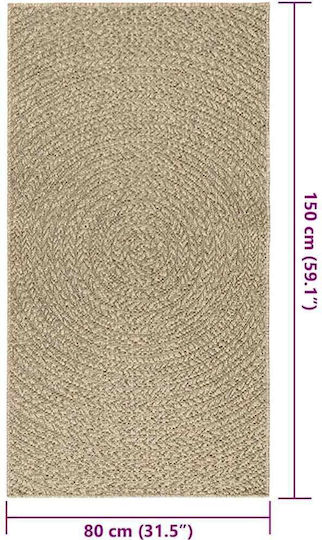 vidaXL Zizur Teppich Außenbereich Rechteckig aus Jute Beige