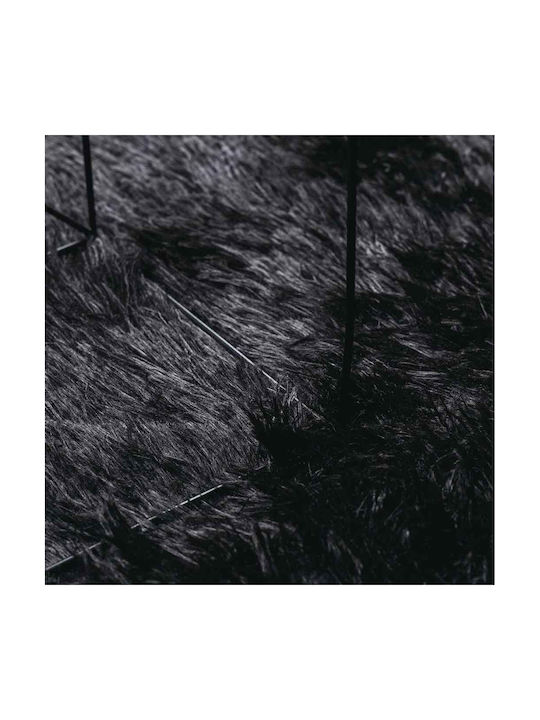 vidaXL Anti-slip Rug Rectangular Shaggy Black