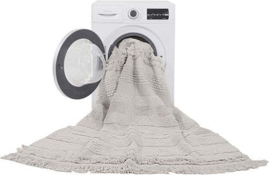Lorena Canals Air Lucrat manual Covor Rectangular cu franjuri Bej