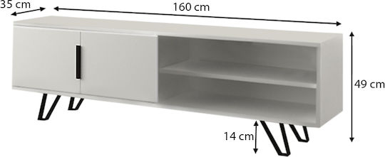 TV Stand Foot White L160xD35xH49cm