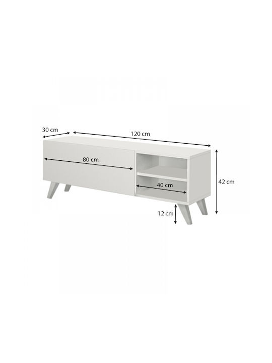 TV Stand Space White L120xD35xH42cm
