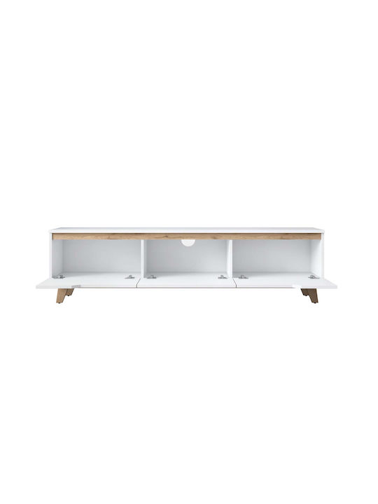 TV-Ständer A-g D Weiß Eiche M180xT35xH48.3cm