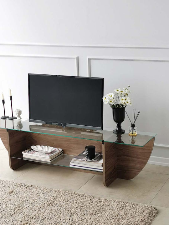 Έπιπλο Τηλεόρασης Lily Walnut Μ158xΠ35xΥ40cm
