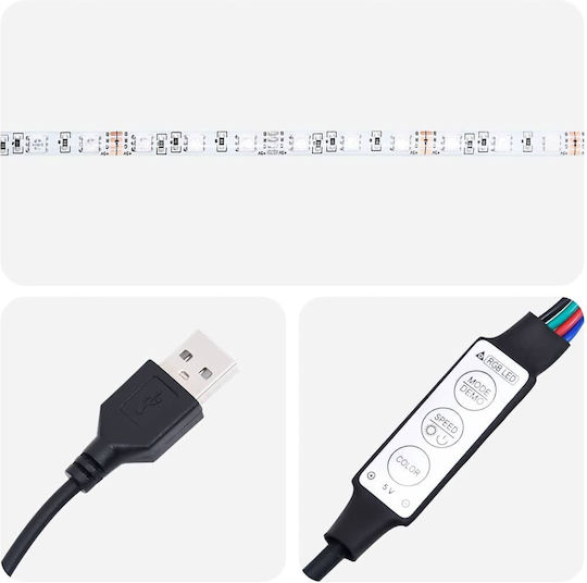 Έπιπλο Τηλεόρασης με Φωτισμό LED Sonoma Δρυς Μ100xΠ35.5xΥ25cm