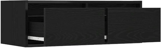Stand TV Cu Iluminare LED Negru Stejar M75xA35,5xÎ25cm
