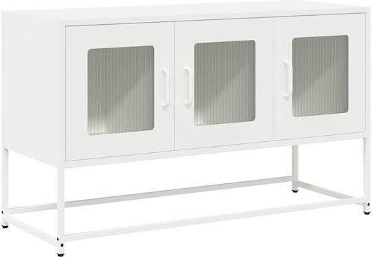 Metal TV Stand White M100.5xD39xH60.5cm
