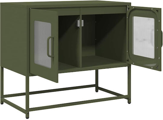 Metal TV Stand Olive Green Green 68x39x60.5cm