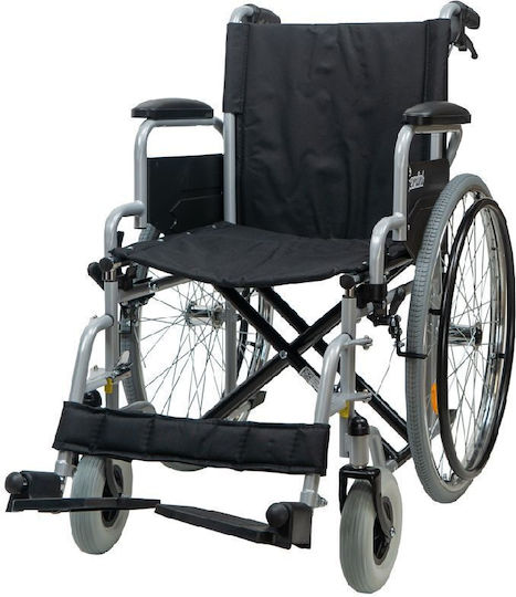 Mobiak Gemini Wheelchair 24" Folding Simple Type with Simple Back 46cm Silver