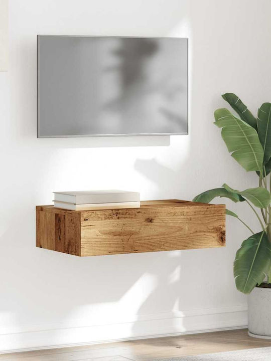 Dulap TV Vidaxl cu lumini LED lemn vechi 60x35x15.5 cm maro
