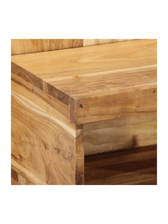 Κομοδίνο από Μασίφ Ξύλο Μπεζ 50x27x50cm