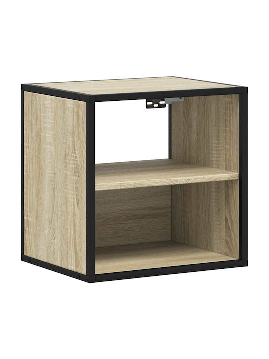 Κομοδίνο Ξύλινο με Μεταλλικά Πόδια Sonoma Δρυς 40x31x39.5cm