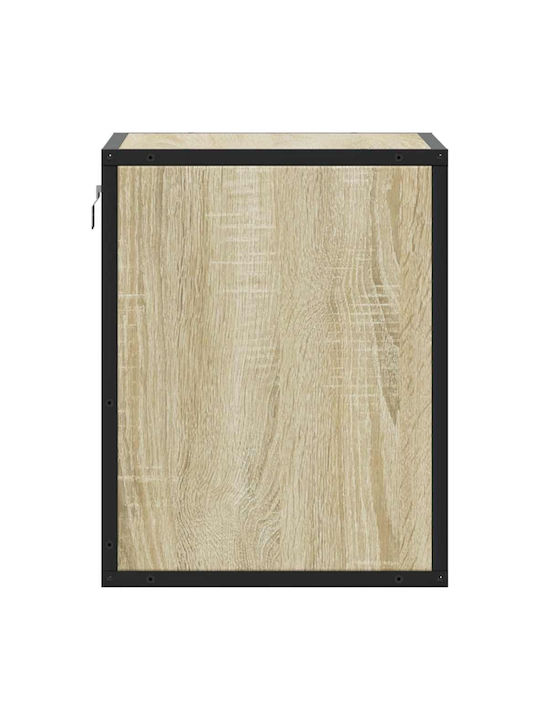 Κομοδίνο Ξύλινο με Μεταλλικά Πόδια Sonoma Δρυς 40x31x39.5cm
