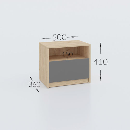 Nachttisch Viva Gray 50x36x41cm