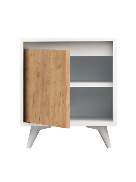 Piona Wooden Bedside Table White 45x40x52cm