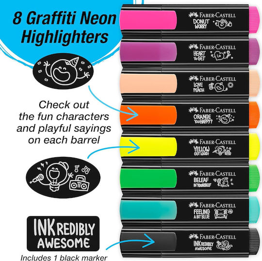 Faber-Castell Neon Highlighters 5mm Neon Colors 8pcs