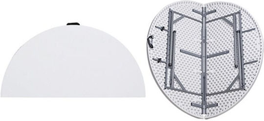 Outdoor Dinner Foldable Table with Plastic Surface and Metal Frame White 152x152x74cm