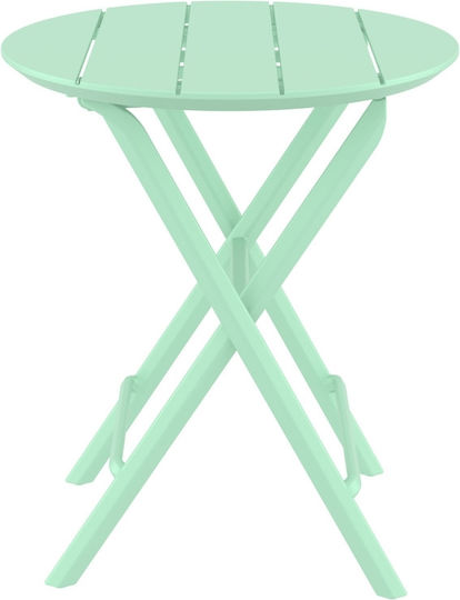 Пластмасово Помощна маса за Малки Външни Пространства Стабилна Helen Opaline Green 60x60x74бр