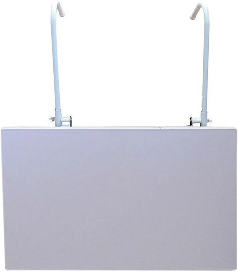 Plastic Table for Small Outdoor Spaces Foldable with Metal Frame White 60x40x74cm