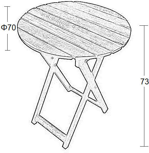 Outdoor Dinner Foldable Wood Table Walnut 65x65x74cm