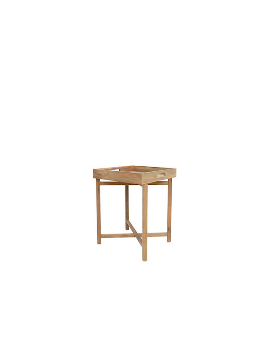 Masă Laterală Pentru Spații Exterioare Mici Din Teak Tray Maro 50x50x66cm