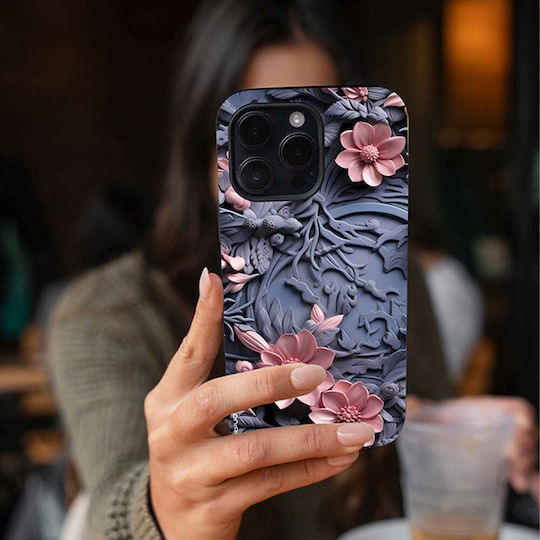 Husă Sonique Seria Flori 3D pentru Samsung Galaxy Z Flip 4 Roz 02