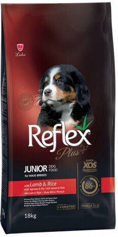 Reflex Plus Junior 18kg Ξηρά Τροφή Σκύλων Μεγαλόσωμων Φυλών με Αρνί και Ρύζι