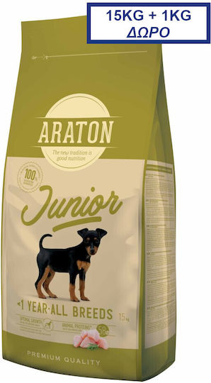Araton Akvatera Junior All Breeds 15kg Dry Food for Puppies with Lamb