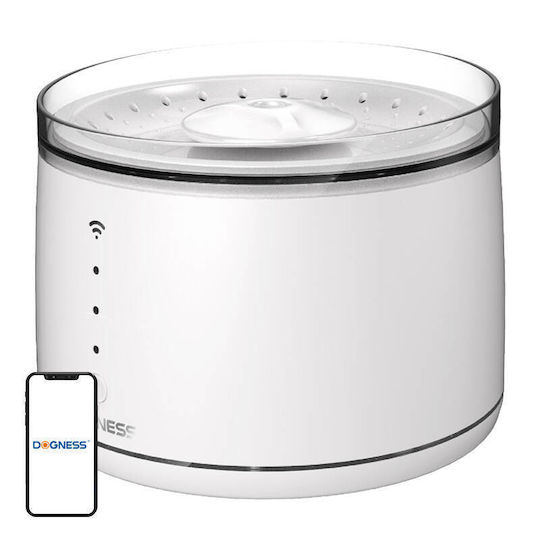 Dogness Water Automatic Plastic Waterer / Fountain for Dog & Cat 1.8lt 14.1cm in White Color