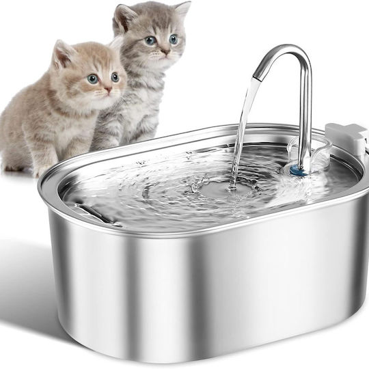 Animal Купички И Поилки За Кучета И Котки Неръждаема Стомана Фонтан За Вода За Куче И Котка 26x18.5см