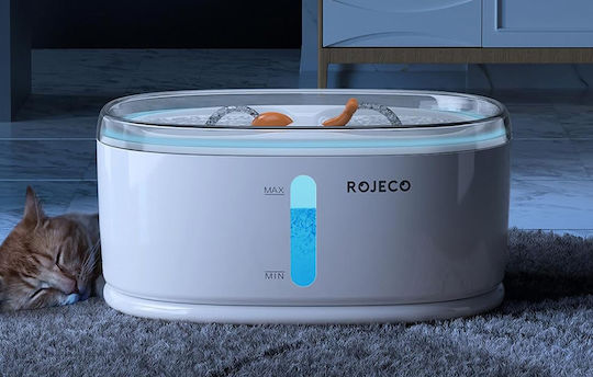 Rojeco RYSJ-13 Automatic Plastic Waterer / Fountain for Dog & Cat with Base 2x 2.5lt 12.8cm in White Color