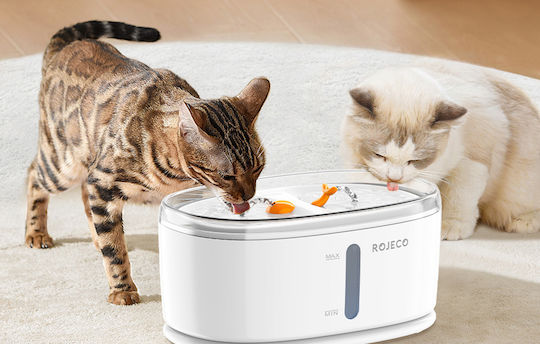 Rojeco RYSJ-13 Automatic Plastic Waterer / Fountain for Dog & Cat with Base 2x 2.5lt 12.8cm in White Color