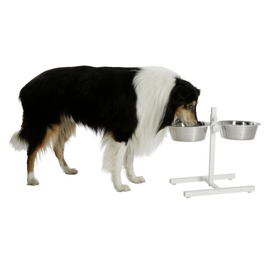 Kerbl Bowl Food & Water for Dog with Base 2x 5.6lt 43cm in White Color
