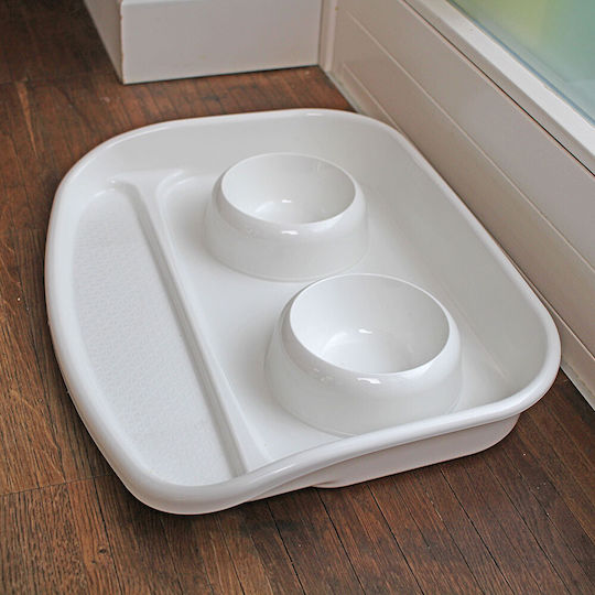 Ferplast Lindo Plastic Bowl Food & Water for Dog & Cat with Base 2x 1lt in Red Color